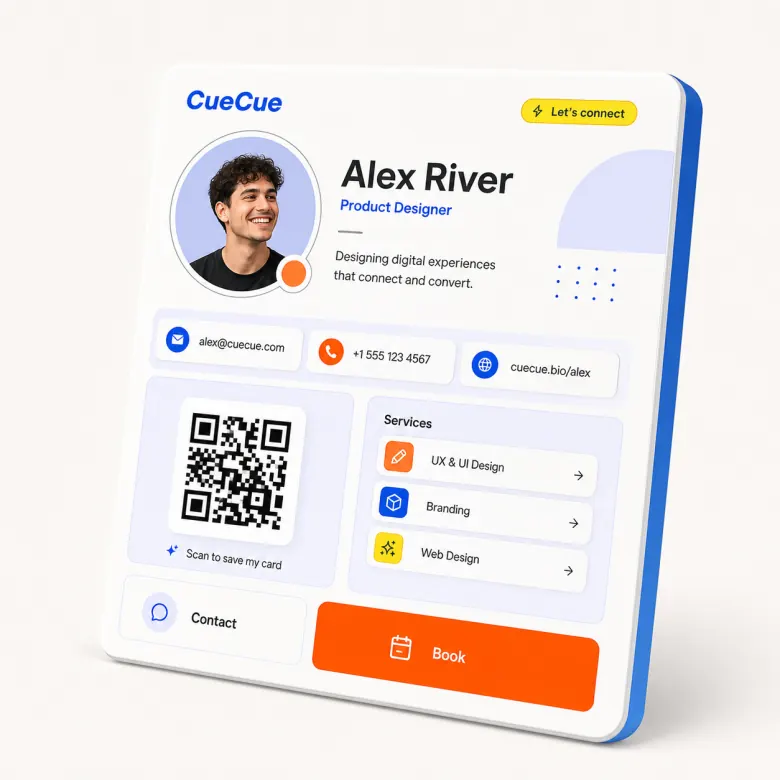 Digital Business Cards template with interactive web card modules