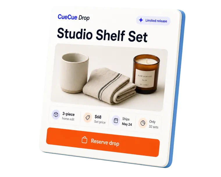 Product drop interactive web card example